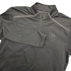 Callaway Pullover Mens 2XL Gray 1/4 Zip Long Sleeve Golf Fleece Performance Top